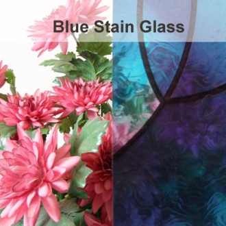Blue Stain-glass Decorative Window Film