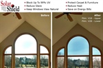 How does window film reduce heat transfer and improve energy efficiency?