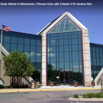 Fitness Club with Vista V18 Celeste window tint.