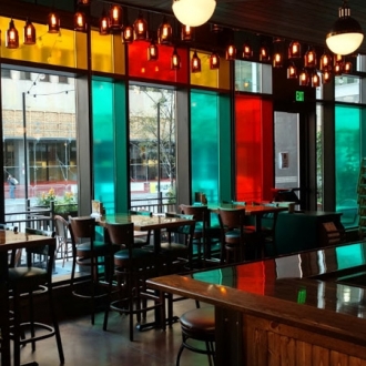 Hop Cat wanted color window tint for their restaurant.